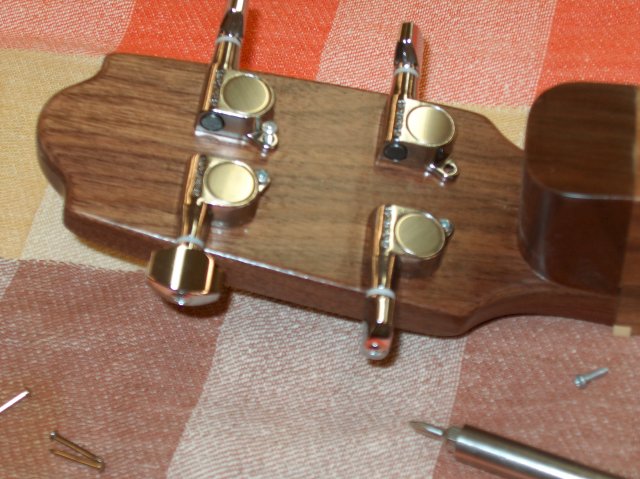 Tuning pegs in place