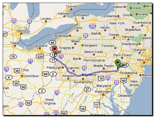 Wyomissing, PA to Youngstown, OH