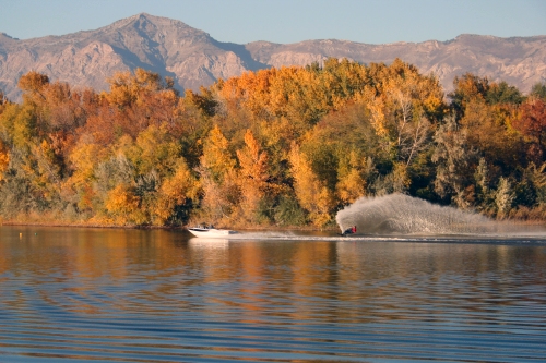Fall colors and water skier