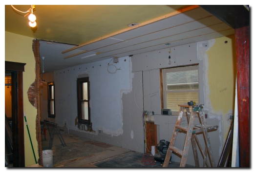 Kitchen and family room walls