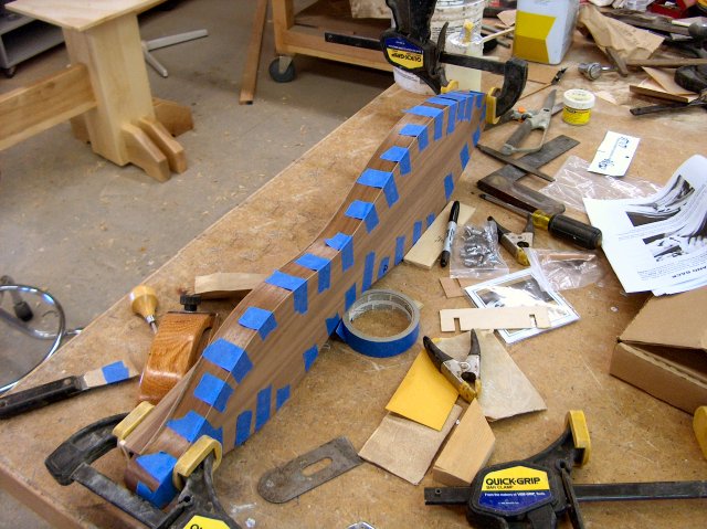 Gluing the back to the frame