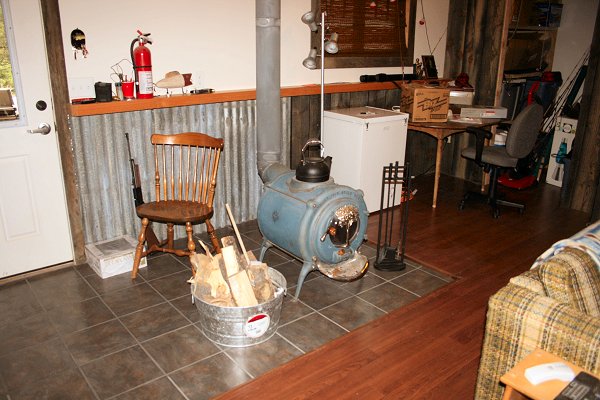 Wood stove area